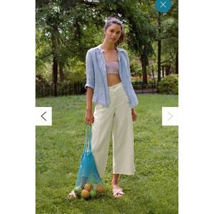Cloth & Stone Paint-Splattered Linen Light Blue Buttondown‎ size Small